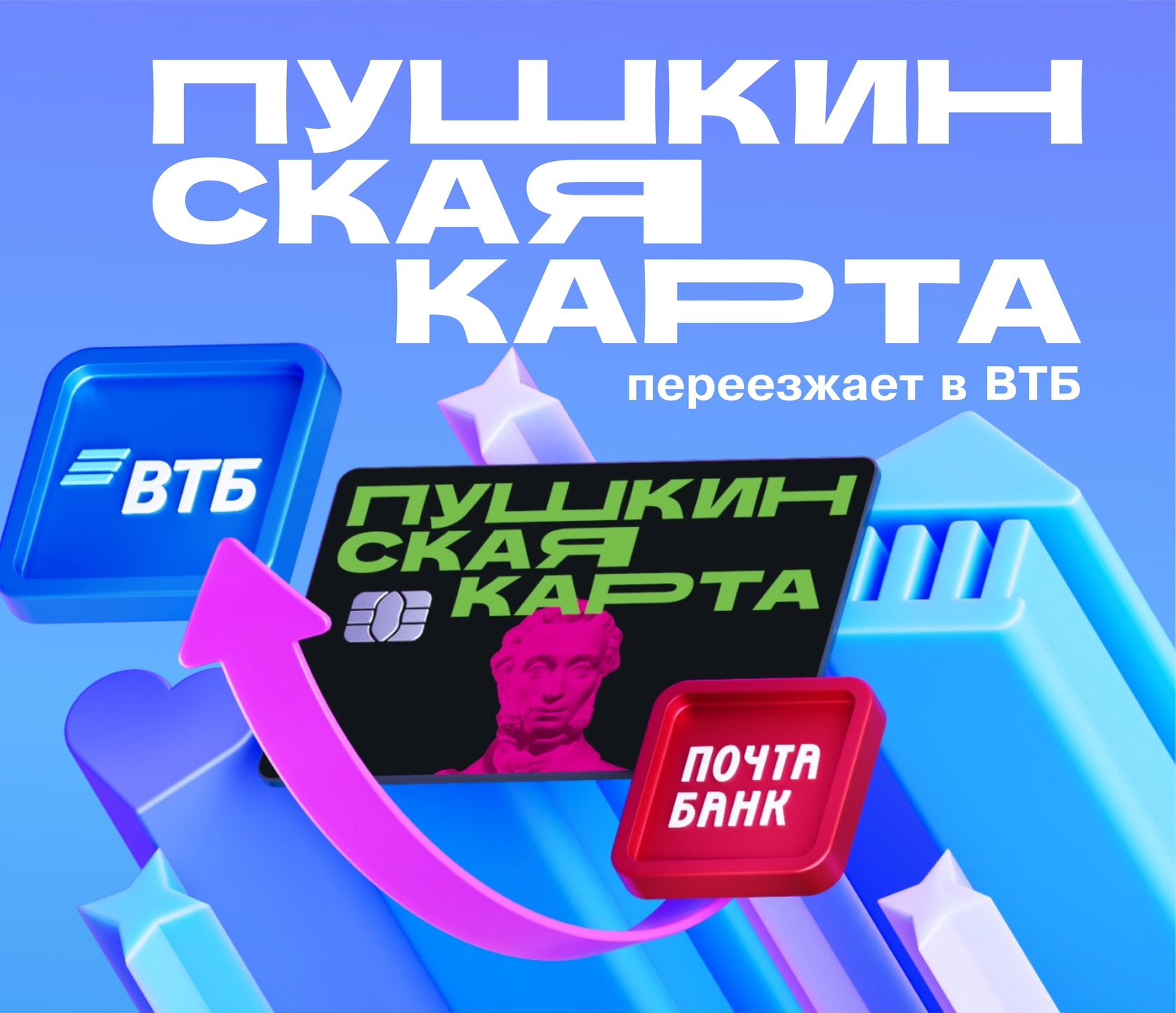 Напоминаем, что Пушкинская карта переезжает в ВТБ.