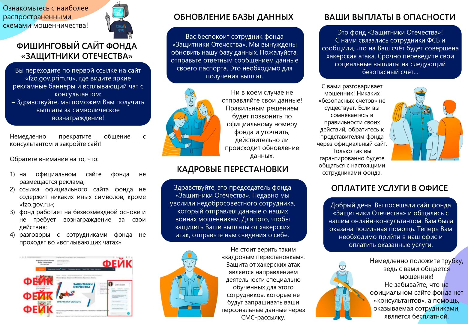 Схемы кибермошенничества в отношении участников СВО от имени Фонда Защитники Отечества)